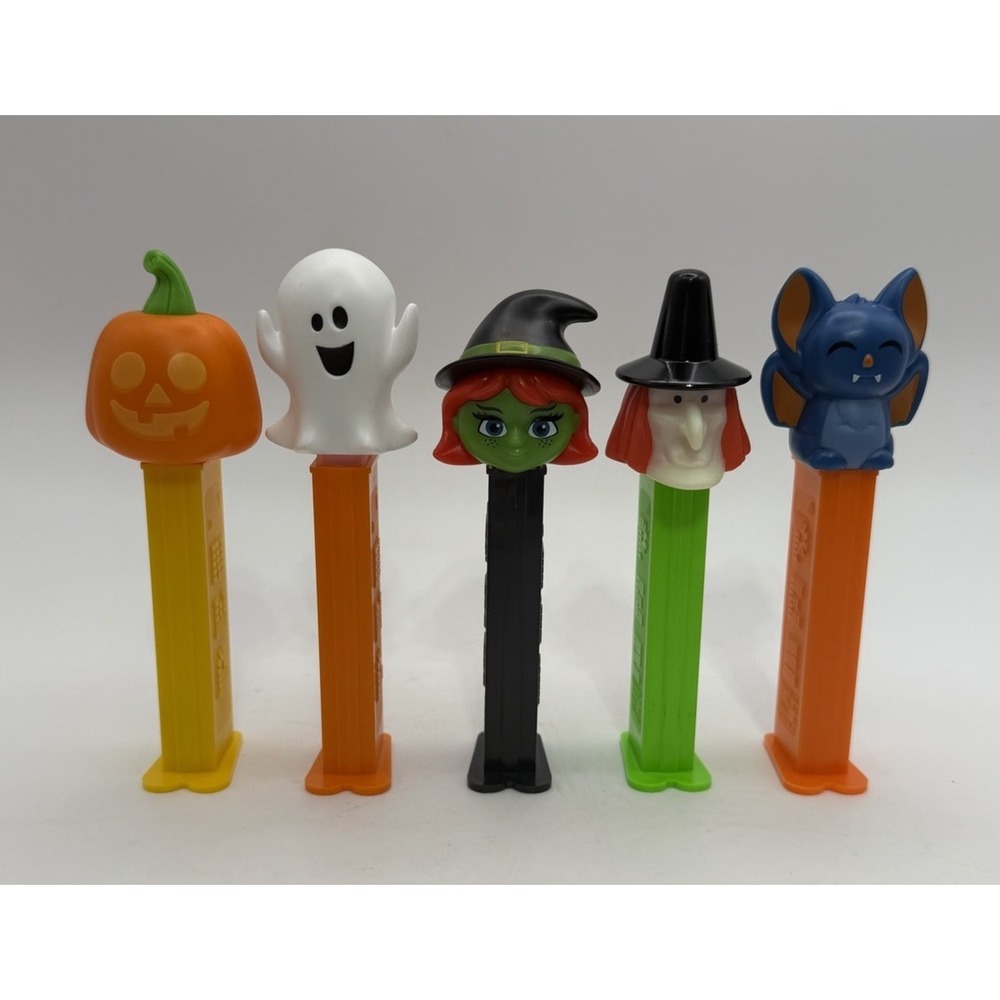 Halloween PEZ Lot of 5 Pumpkin Ghost Witch Bat Hungary Slovenia China